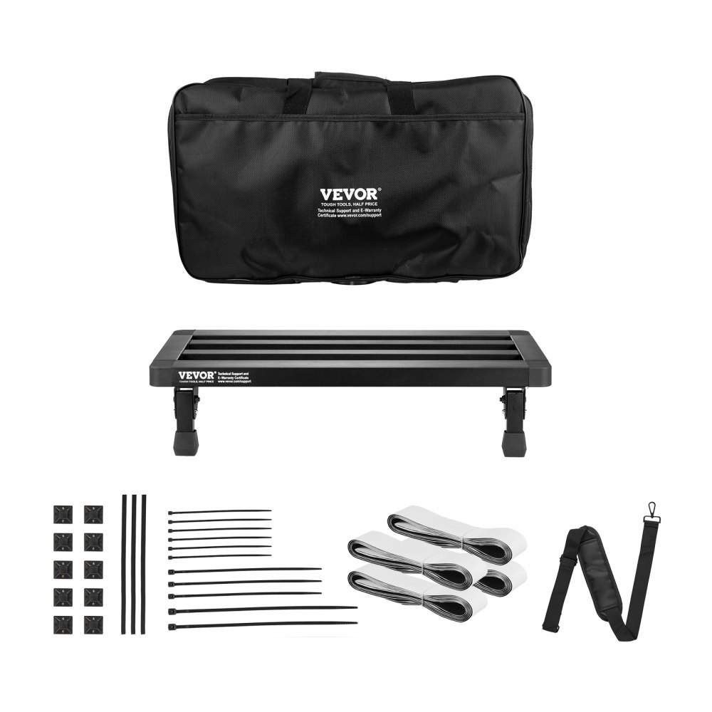 VEVOR Guitar Pedal Board, 20'' x 11'', Aluminum Alloy 2.64 lbs Super Light Folding Guitar Effects PedalBoard, with Carry Bag Velcro Fixed Strap Shoulder Strap Rolling Strips, for 10-12 Guitar Pedals - BDDJTTBJLHJDQZ67UV0