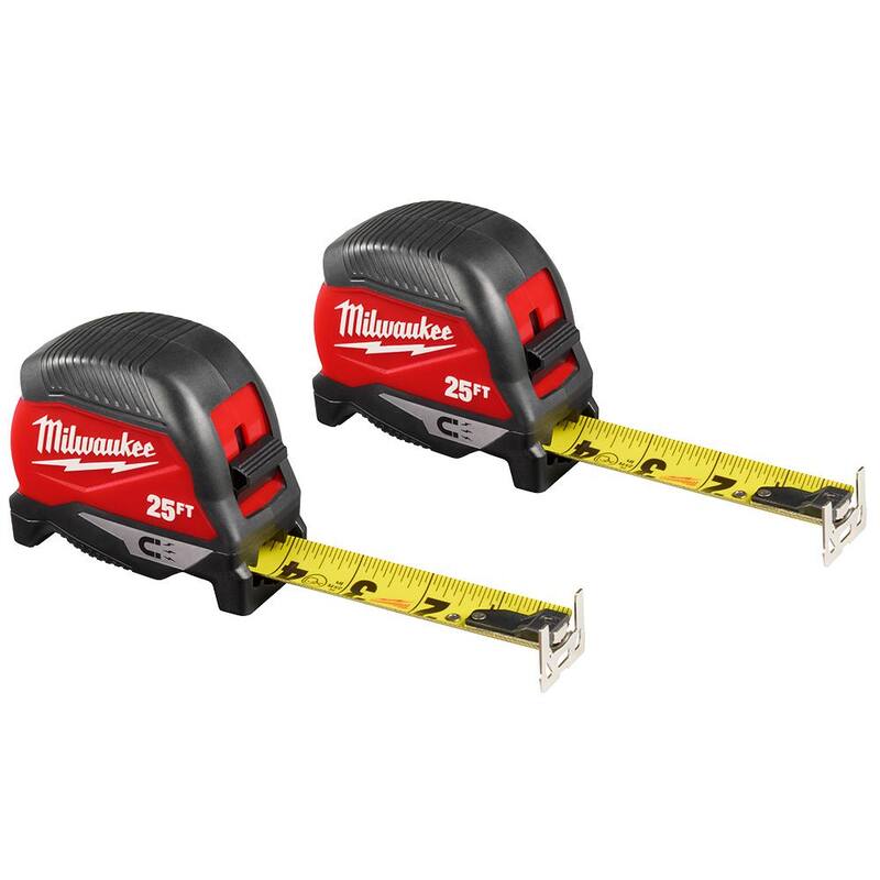 Milwaukee 25 ft. Cinta Métrica Magnética Compacta (Paquete de 2) - 48-22-1025MG