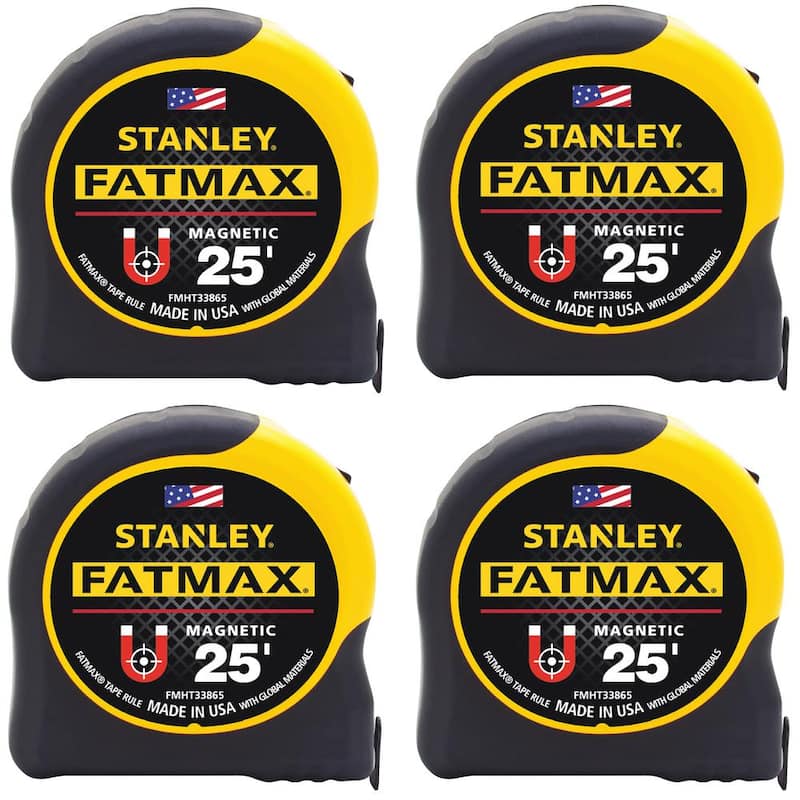 Cinta métrica magnética Stanley FATMAX de 25 pies x 1-1/4 pulg. (Paquete de 4) - FMHT33865LCP