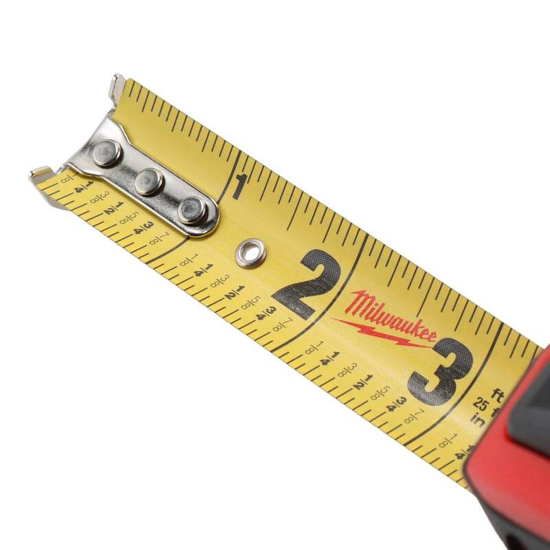 Cinta métrica automática Milwaukee de 25 pies con bloqueo automático compacto y cuchillo de utilidad plegable FASTBACK compacto - 48-22-6825-48-22-1500