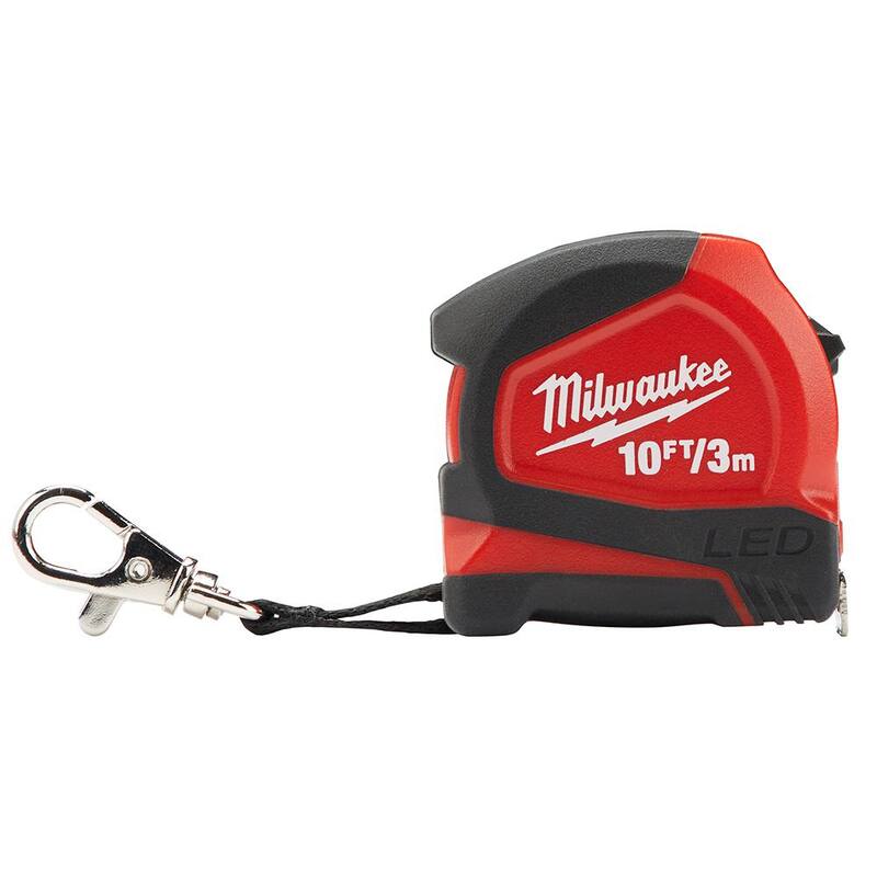 Milwaukee Cinta Métrica de Llavero de 10 pies con Luz LED - 48-22-6601