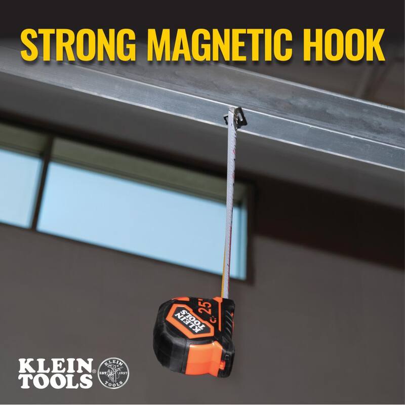 Cinta métrica de 25 pies con gancho doble magnético - 9225R de Klein Tools