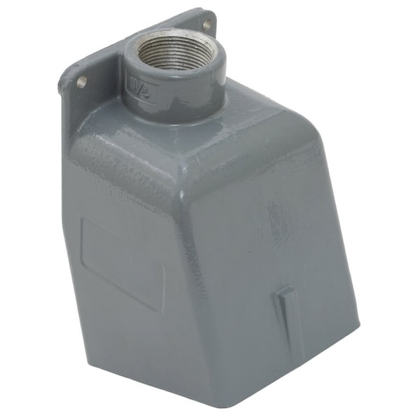 Bryant IEC Pin and Sleeve Device, Back Box, For 60A 1 1/2" NPT Hub, Angled, Mounting Screws Cast Aluminum - BB602WA