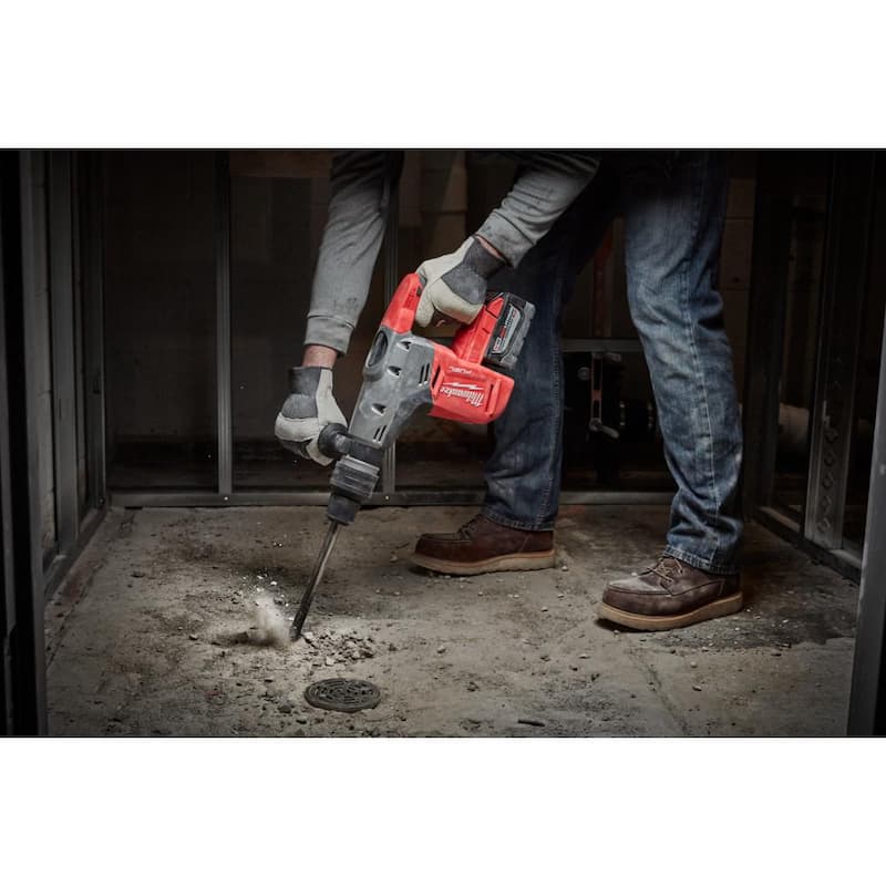 Martillo rotativo inalámbrico sin escobillas Milwaukee M18 FUEL 18V de 1-9/16 pulgadas SDS-Max con amoladora de 4-1/2 pulgadas/5 pulgadas - 2717-20-2880-20