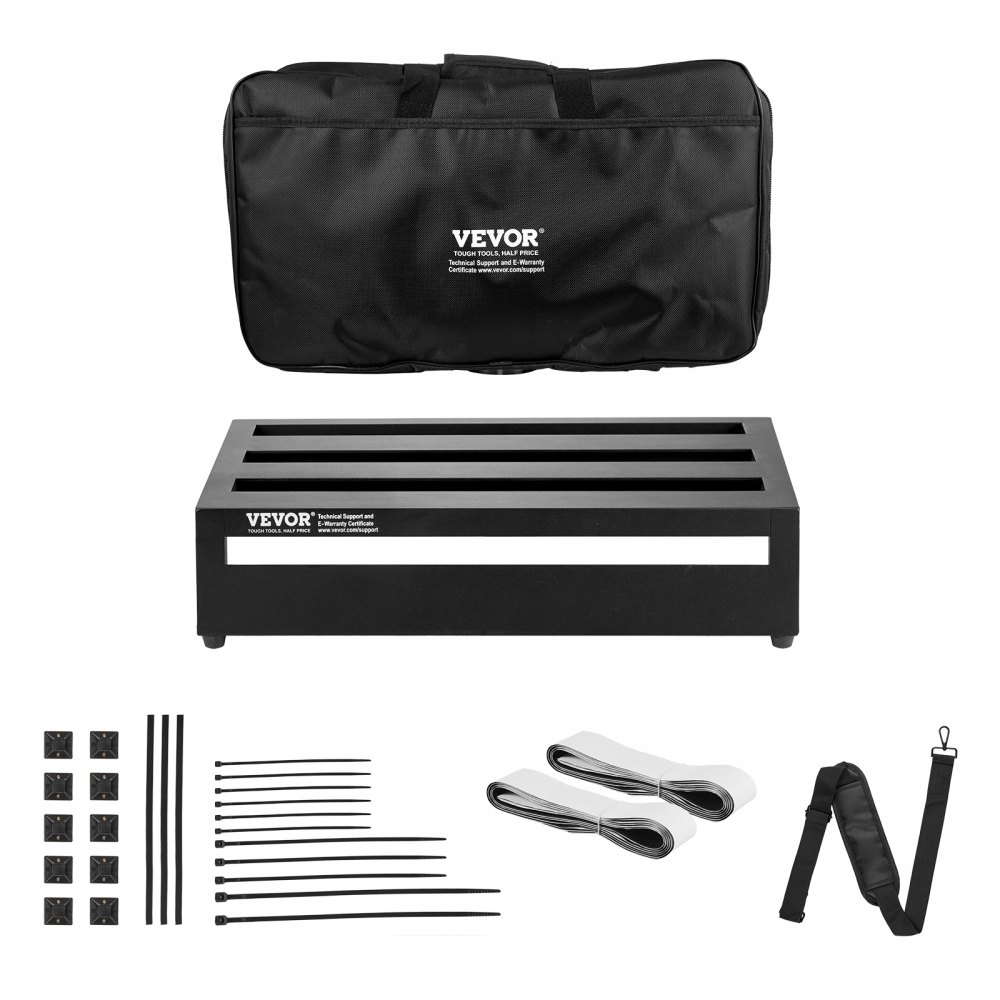 VEVOR Guitar Pedal Board, 20'' x 11'', Aluminum Alloy 2.2 lbs Super Light Guitar Effects PedalBoard, with Carry Bag Velcro Fixed Strap Shoulder Strap Rolling Strips, Accommodate 10-12 Guitar Pedals - BDDJTTBJDHLHXA759V0