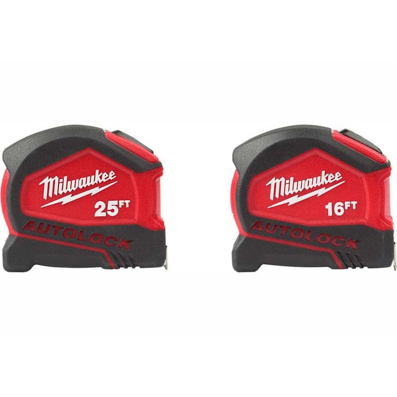 Milwaukee 25 ft. Cinta Métrica Automática Compacta con Bloqueo Automático de 16 ft. - 48-22-6825-48-22-6816