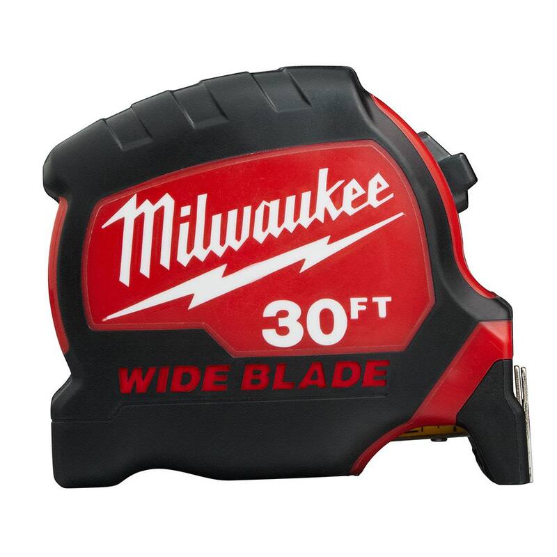 Cinta métrica con hoja ancha de 30 pies x 1-5/16 pulgadas de Milwaukee con alcance de 17 pies - 48-22-0230.