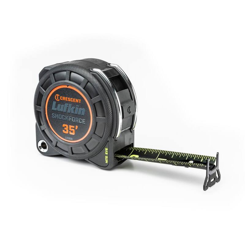 Cinta métrica de doble cara Crescent Lufkin 1-3/16 in. x 35 ft. Shockforce Nite Eye G1 - L1135B-02