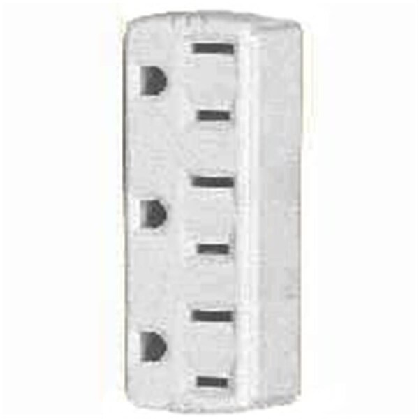 Adaptador de 3 salidas y 3 cables con conexión a tierra Cooper Wiring 1147W-BOX - Blanco