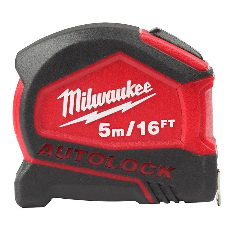 Cinta métrica de bloqueo automático compacta de 5 metros/16 pies de Milwaukee - 48-22-6817