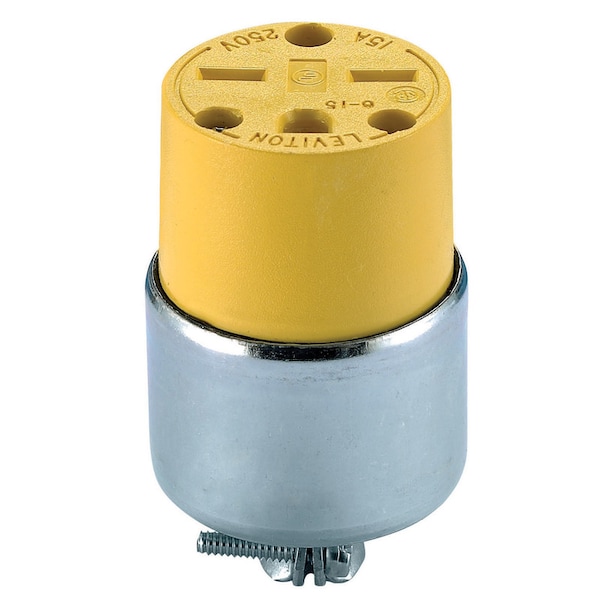Leviton Leviton Commercial Armored Ground/Straight Blade Connector 6-15R 18-12 AWG 2 Pole 3 Wire - 615CA-000