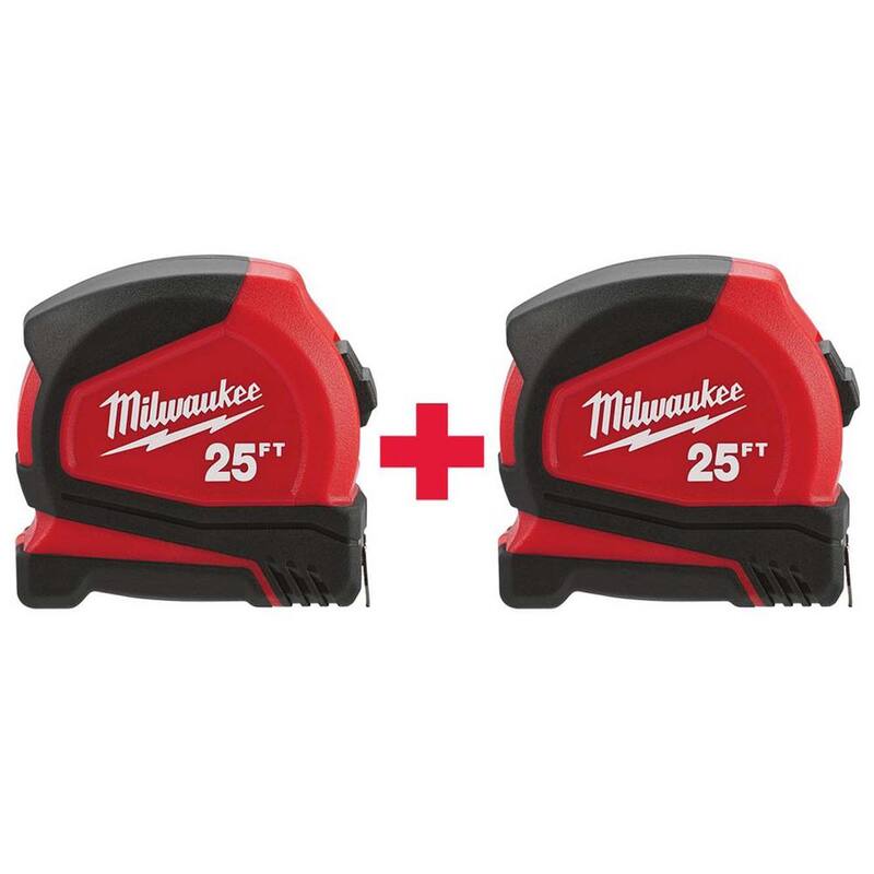 Milwaukee Cinta Métrica Compacta de 25 pies (Paquete de 2) - 48-22-6625-48-22-6625