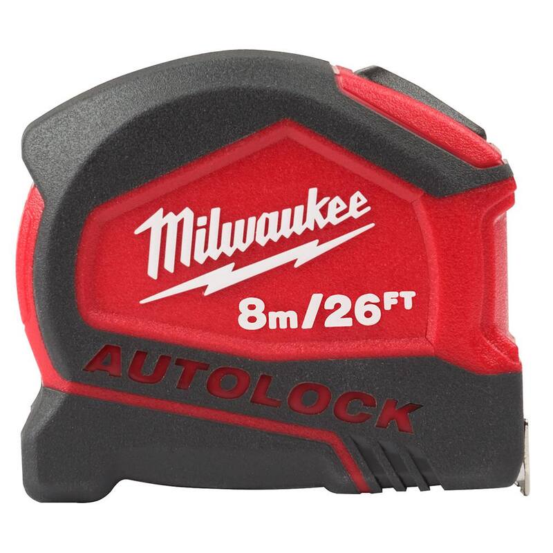 Cinta métrica de bloqueo automático compacta de 8m/26 ft. de Milwaukee - 48-22-6826