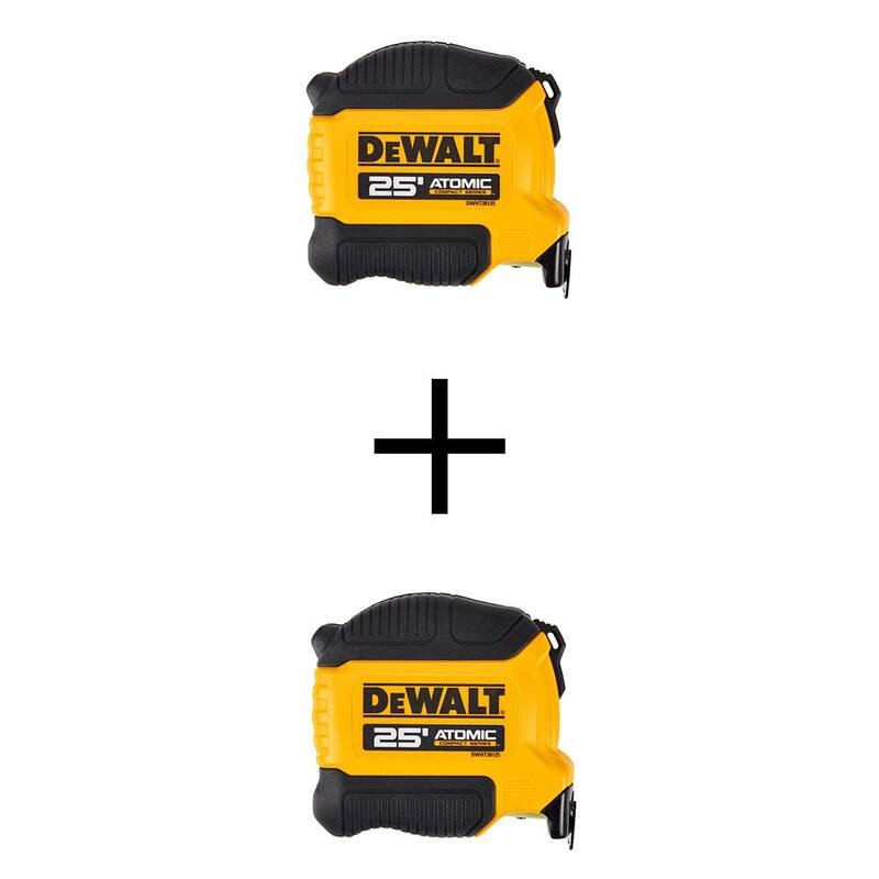 Cinta métrica DEWALT de 25 pies x 1-1/8 pulgadas ATOMIC (paquete de 2) - DWHT38125SX2