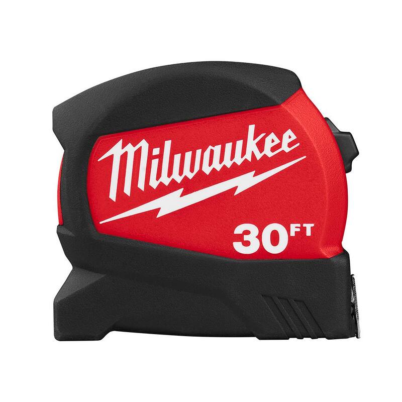 Milwaukee Cinta métrica compacta de hoja ancha de 30 pies x 1-3/16 pulgadas con alcance de 15 pies - 48-22-0430