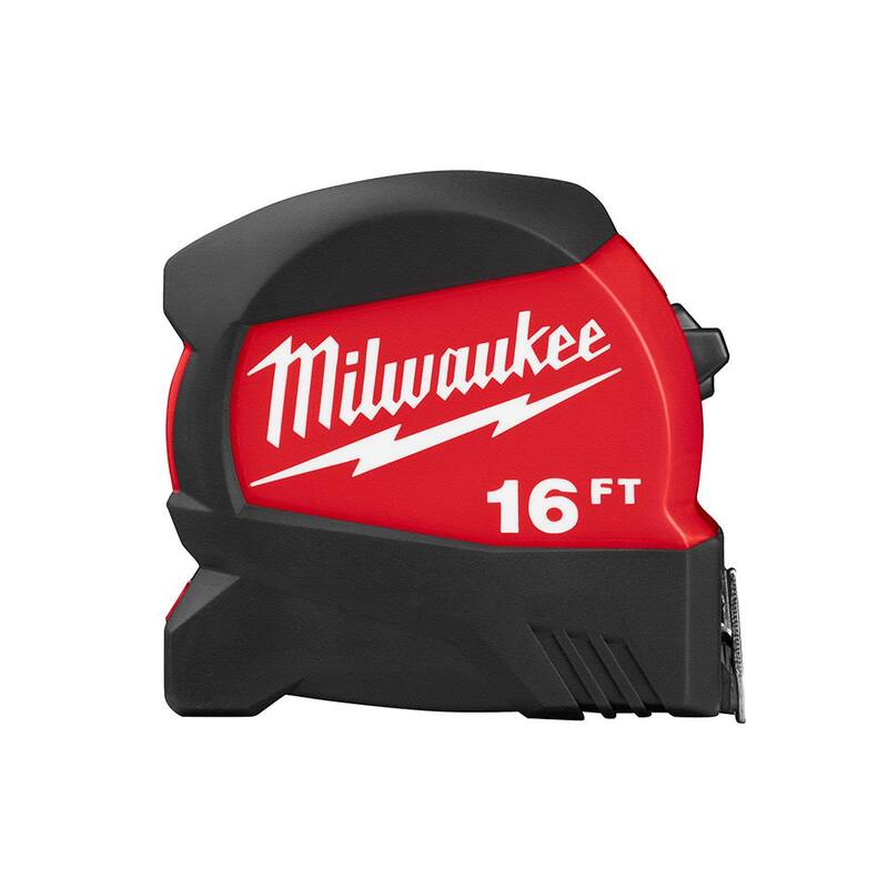 Milwaukee 16 pies x 1-3/16 pulgadas Cinta Métrica de Cuchilla Ancha Compacta con Alcance de 15 pies - 48-22-0416