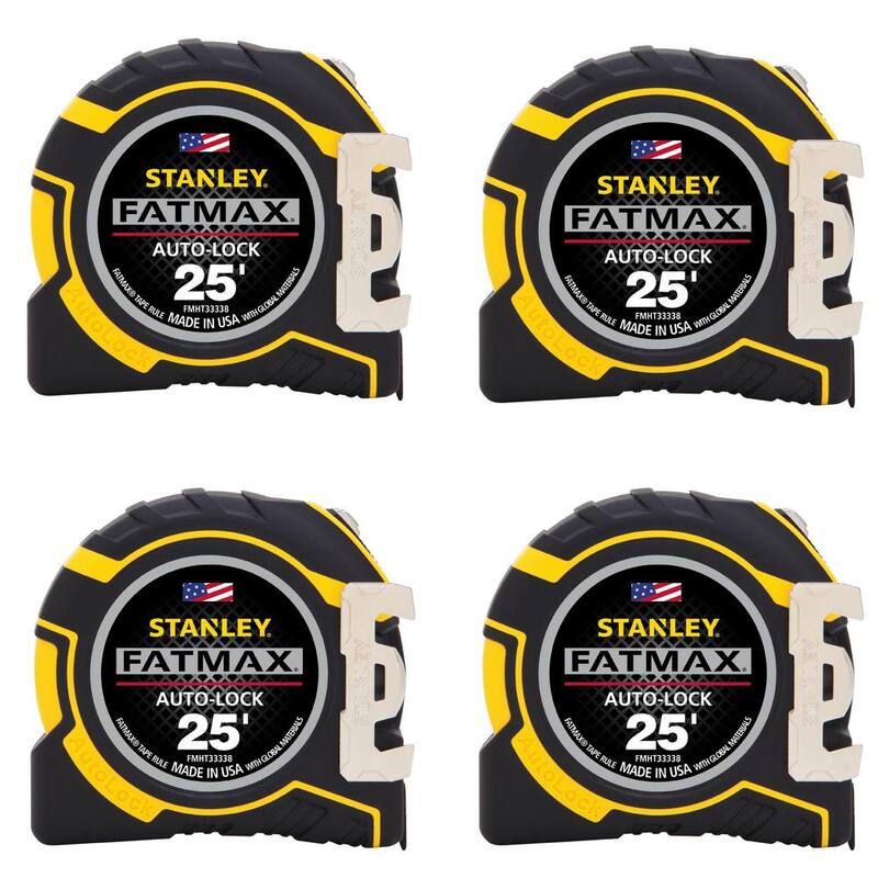 Stanley FATMAX Cinta Métrica Autoblocable de 25 pies x 1-1/4 pulgadas (paquete de 4) - FMHT33338CP