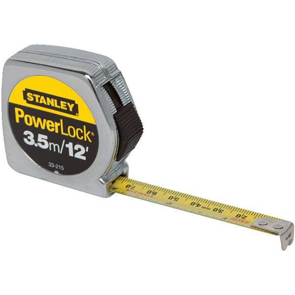 Stanley PowerLock 3.5m/12 ft. x 1/2 in. Cinta Métrica (Escala Métrica/Inglesa) - 33-215