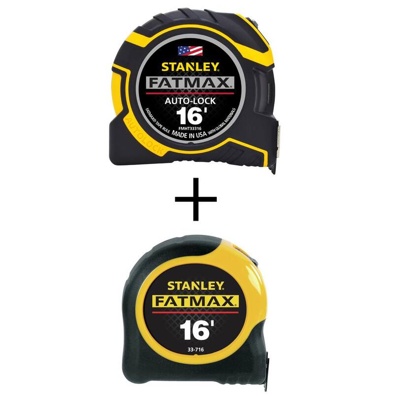 Cinta métrica Autolock de 16 pies Stanley FATMAX y Cinta métrica FATMAX de 16 pies - FMHT33316S-716Y