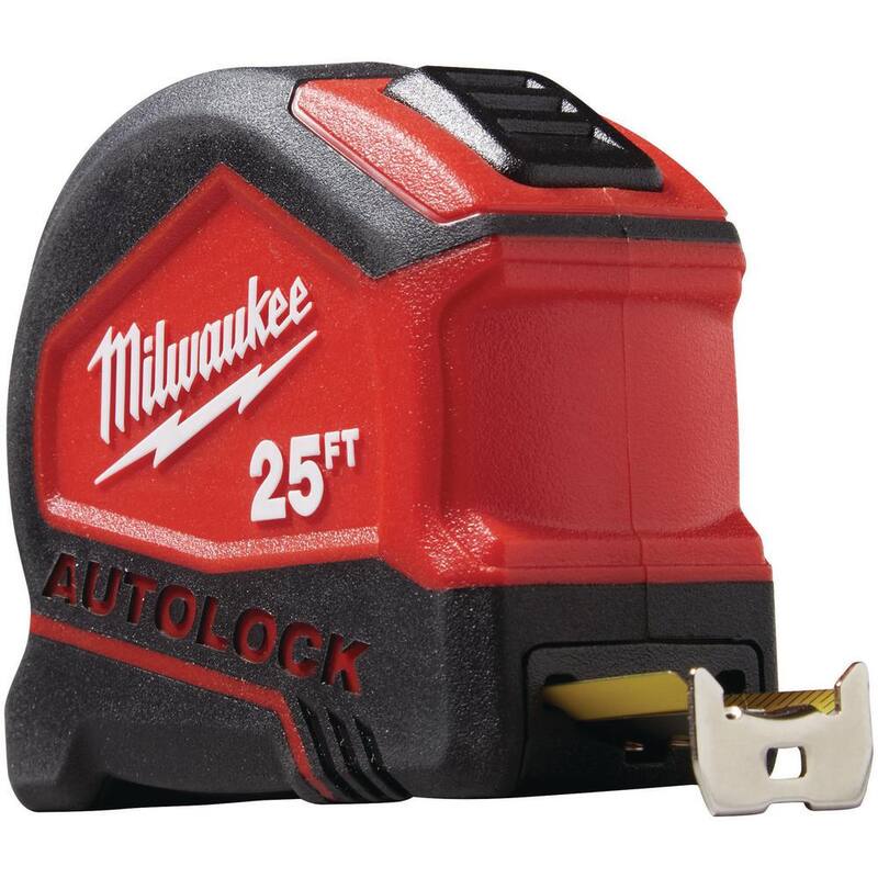 Milwaukee 25 ft. Cinta métrica compacta con bloqueo automático (paquete de 12) - 48-22-6825-12X