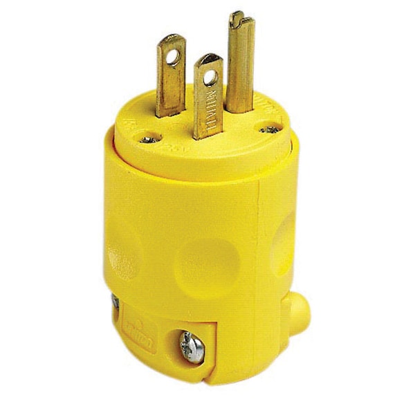 Leviton Enchufe recto de cuchilla con conexión a tierra para uso residencial PVC 5-15P 18-12 AWG 2 Polos 3 Cables - C20-515PV-000