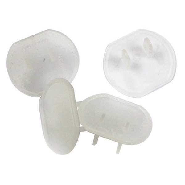Tapas de seguridad para toma de corriente Power First, para uso con conector/toma de corriente, 2 cables, 2 clavijas, transparente, paquete de 10 - 52NY39