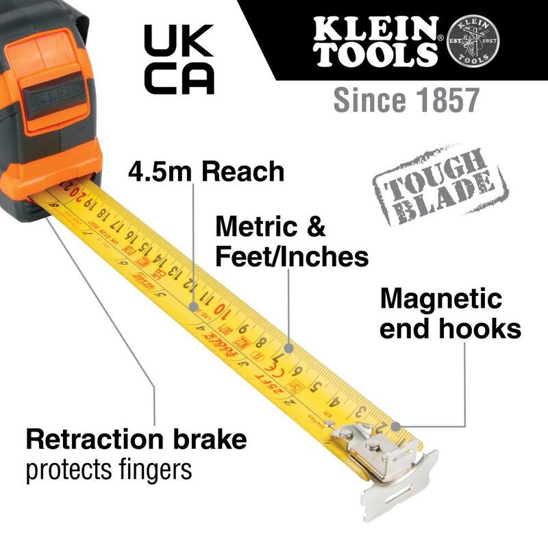 Cinta métrica de doble gancho magnético de 7.5 m Klein Tools - 9375