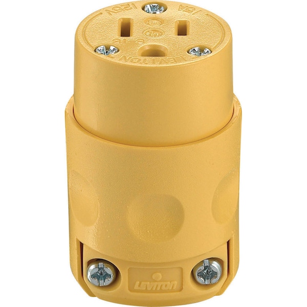 Conector de hoja recta de nylon residencial Leviton 5-15R 18-12 AWG 2 polos 3 cables - 515CV-000