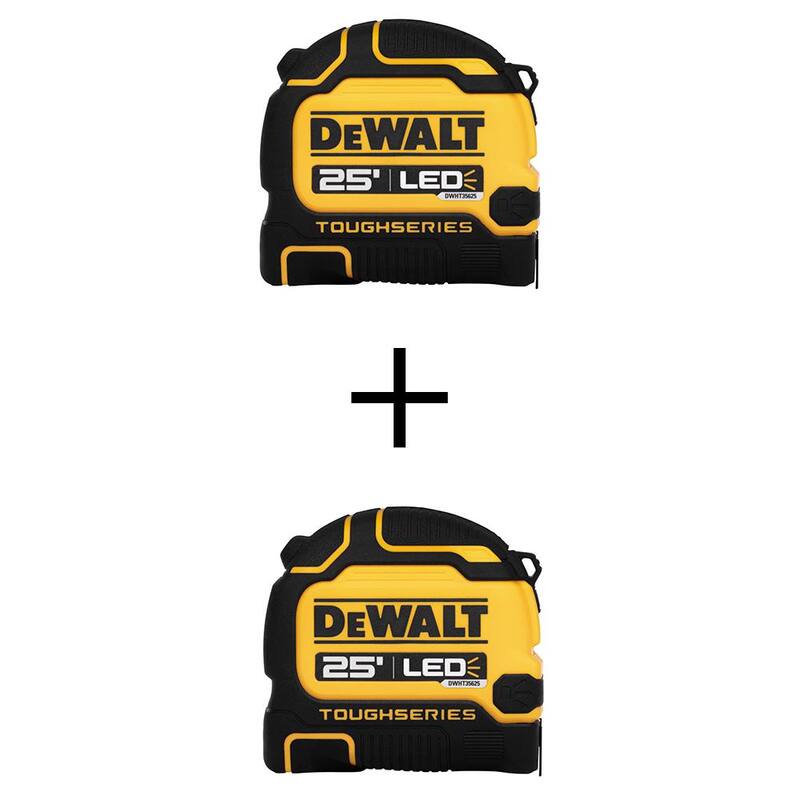 Cinta métrica DEWALT de 25 pies con luz LED (paquete de 2) - DWHT35625SX2