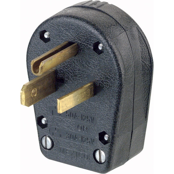 Leviton Enchufe Recto Comercial de Termoplástico con Tierra 5-30P/5-50P 14-6 AWG 2 Polos 3 Cables - 00930-00E