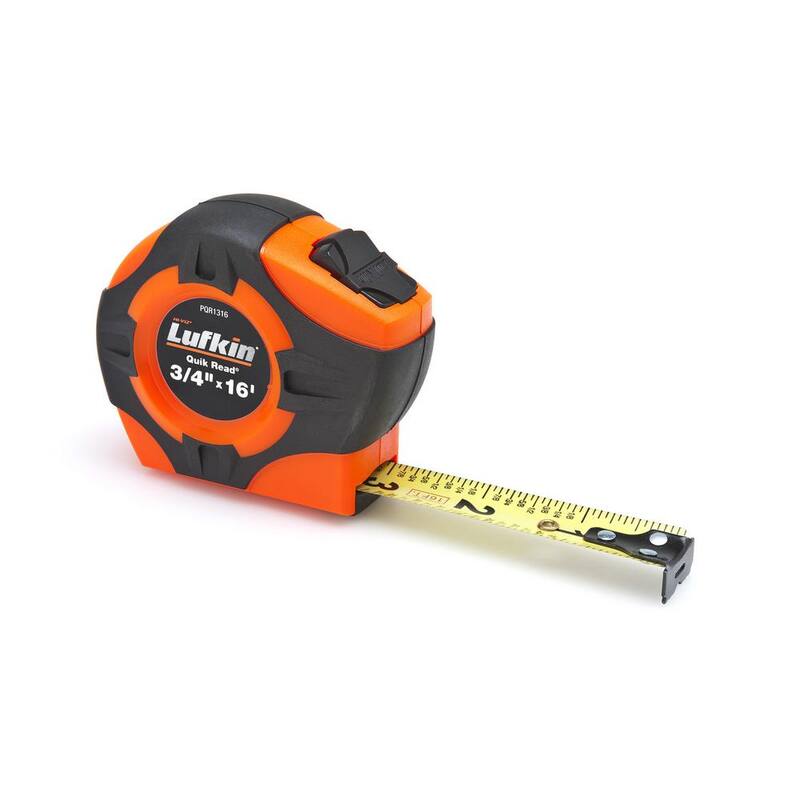 Cinta métrica de regreso rápido de potencia QuickRead Lufkin Crescent de 3/4 pulg. x 16 pies - PQR1316N
