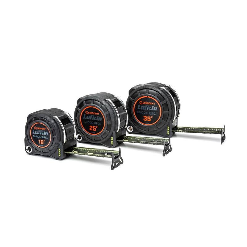 Cinta métrica de doble cara Crescent Lufkin 1-3/16 pulg. x 16 ft. Shockforce Nite Eye G1 - L1116B-02