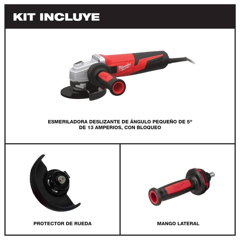 Rotomartillo inalámbrico sin escobillas Milwaukee M18 FUEL de 18V de ion litio de 1-9/16 pulgadas con SDS-Max y amoladora angular de 5 pulgadas de 13 amperes - 2717-20-6117-33D
