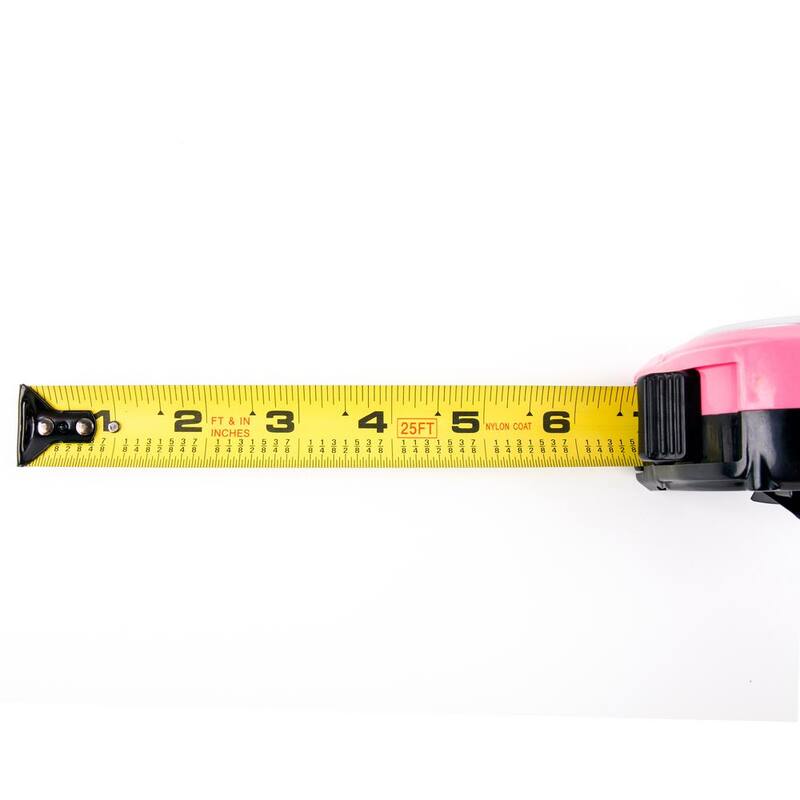 Cinta métrica Apollo de 25 pies en color rosa - DT5002P