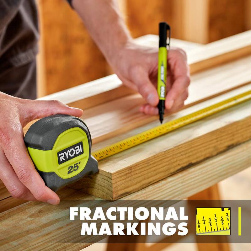 RYOBI 25 pies. Cinta métrica compacta de 2 paquetes - RHTM252SB