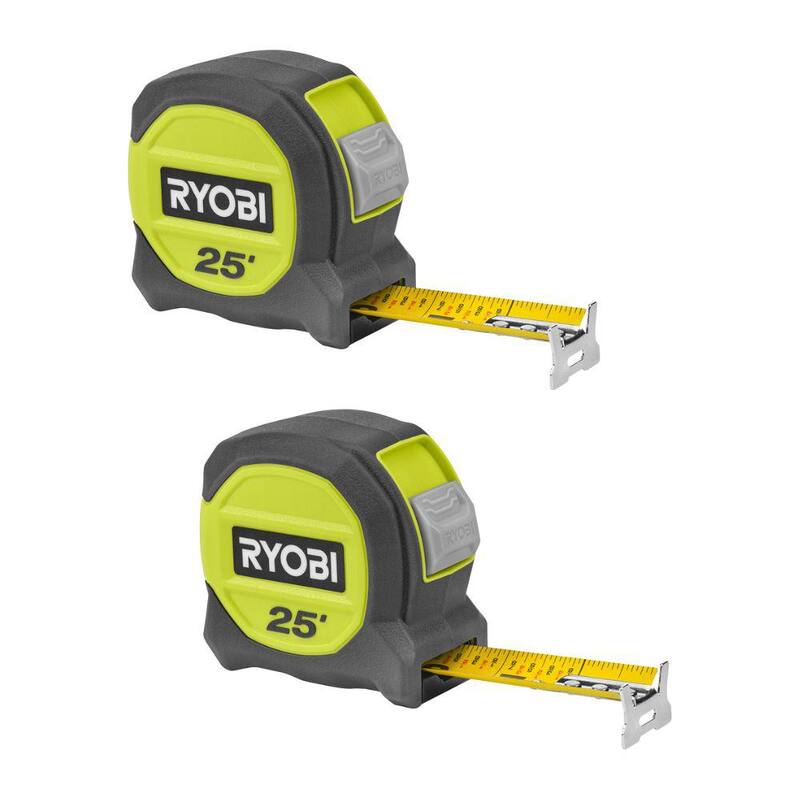 RYOBI 25 pies. Cinta métrica compacta de 2 paquetes - RHTM252SB