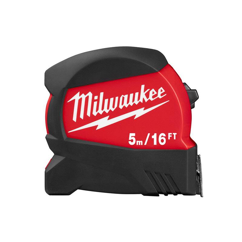 Milwaukee 5 m/16 ft. x 1-3/16 in. Cinta métrica de hoja ancha compacta con alcance de 15 ft. - 48-22-0417