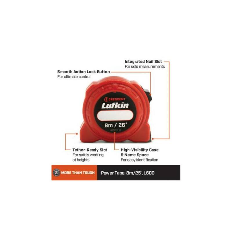 Cinta métrica eléctrica Crescent Lufkin de 8 m/26 ft - L625CME-02