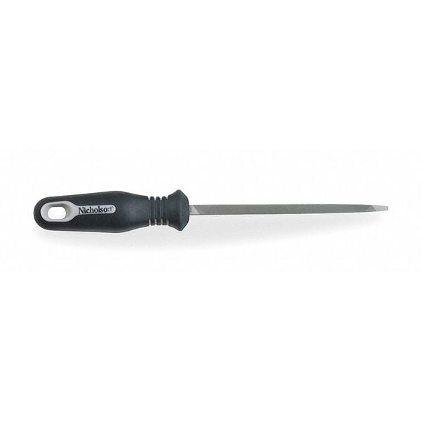Crescent Nicholson 8" Flat Double Cut Bastard File with Ergonomic Handle - Carded - 21748HNN