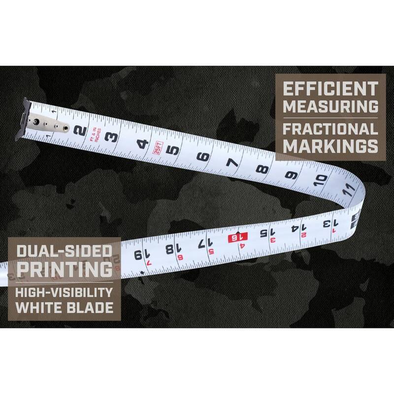 Cinta métrica magnética de la serie Elite SPEC OPS de 35 pies, hoja de doble cara de 1 1/4 pulgadas, 12 pies de distancia de extensión - SPEC-PTM35M