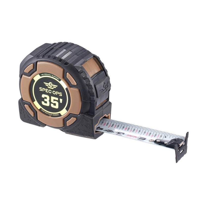 Cinta métrica magnética de la serie Elite SPEC OPS de 35 pies, hoja de doble cara de 1 1/4 pulgadas, 12 pies de distancia de extensión - SPEC-PTM35M