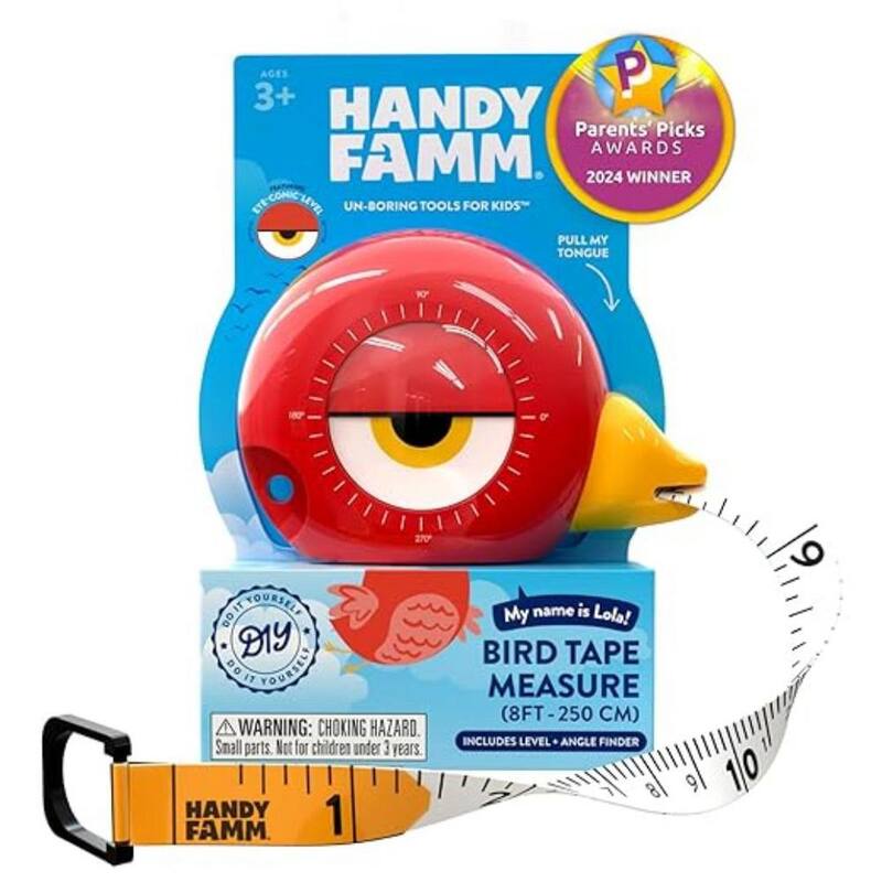 Cinta métrica para niños con diseño de aves Handy FAMM de 250 cm (8 pies) - HF-TT-1004