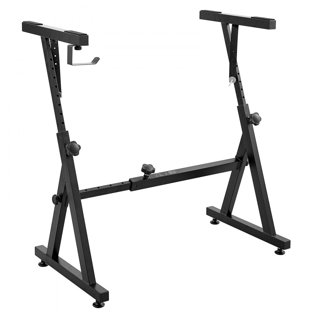 VEVOR Piano Keyboard Stand, Z Style, Heavy-Duty Digital Piano Music Stand, 250 lbs Capacity with Adjustable Width & Height Wheels Anti-Slip Pads Headphone Hook, Fits for 54-88 Key Electric Pianos - ZXGQJPZJZXZDC8BOVV0