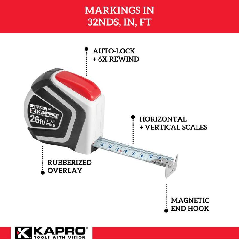 Kapro 510 Optivision 26 ft. Cinta Métrica - 510-26