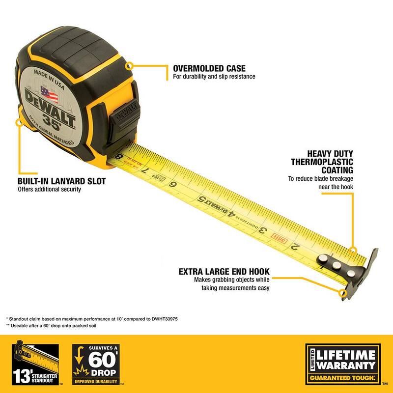 Cinta métrica premium XP DEWALT de 35 ft. x 1-1/4 in. - DWHT36235S