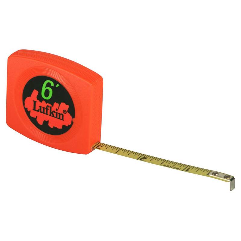 Cinta métrica de bolsillo Crescent Lufkin 1/4 pulg. x 6 pies Hi-Viz Pee Wee - W616BO