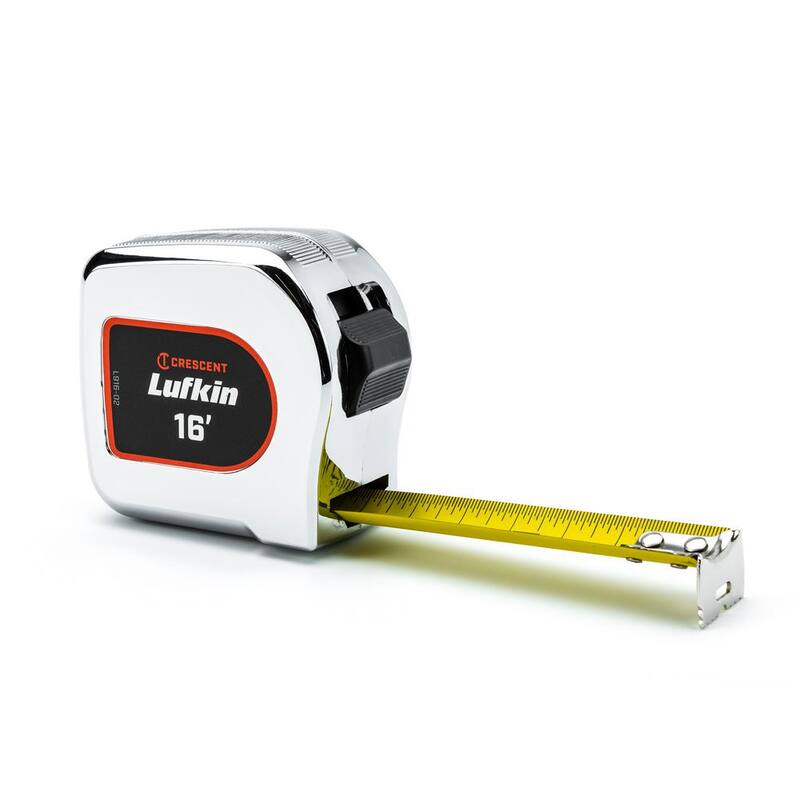 Cinta métrica amarilla con carcasa cromada de 1 pulgada x 5 metros/16 pies Crescent Lufkin - L916CME-02