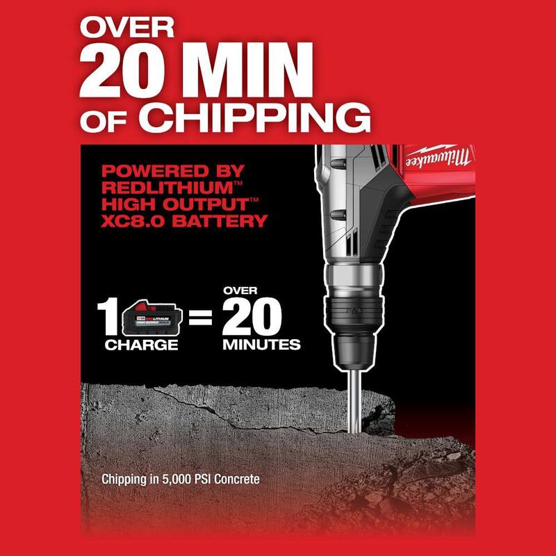 Martillo rotativo Milwaukee M18 FUEL 18V de 1-9/16 inalámbrico SDS-Max con motor sin escobillas, kit con 2 baterías y llave de impacto M18 de 3/8 in - 2717-22HD-2960-20.