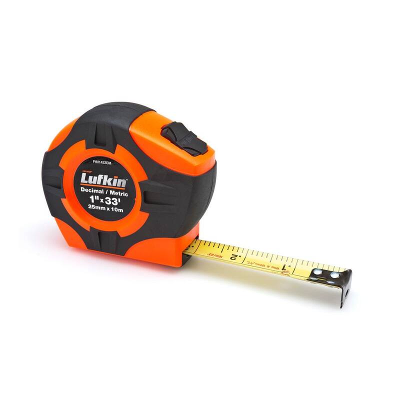 Cinta métrica naranja de alta visibilidad para ingenieros de 1 pulgada x 33 pies Crescent Lufkin P1000 - PHV1433DMN