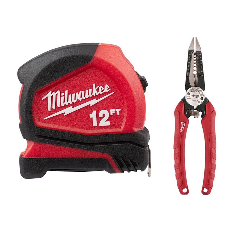 Cinta métrica compacta de 12 pies de Milwaukee con alicates 6-en-1 - 48-22-6612-48-22-3079